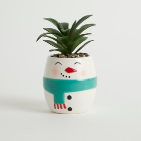 Snowman Character Plant Pot