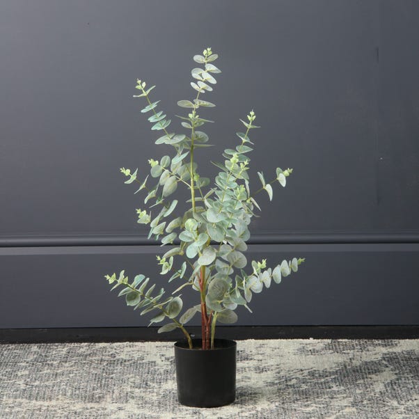 Artificial Eucalyptus Tree in Black Plant Pot image 1 of 2