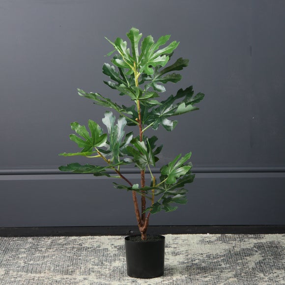 Artificial Fig Tree In Black Plant Pot