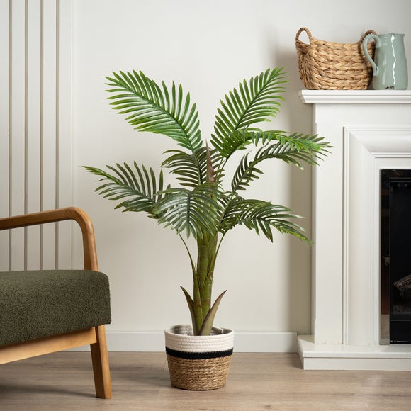 Artificial Palm Tree In Black Plant Pot