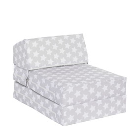 Kid's Grey Stars Chair Bed