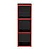 Black 3 Cube Storage Unit Red