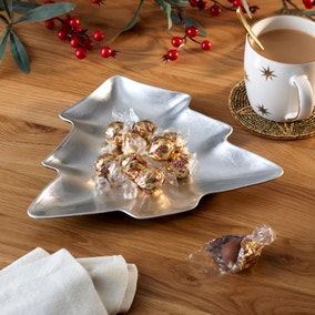 Silver Christmas Tree Charger Plate