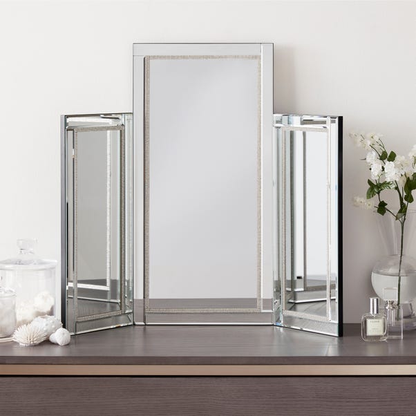Diamante Dressing Table Mirror, 55x68cm Silver