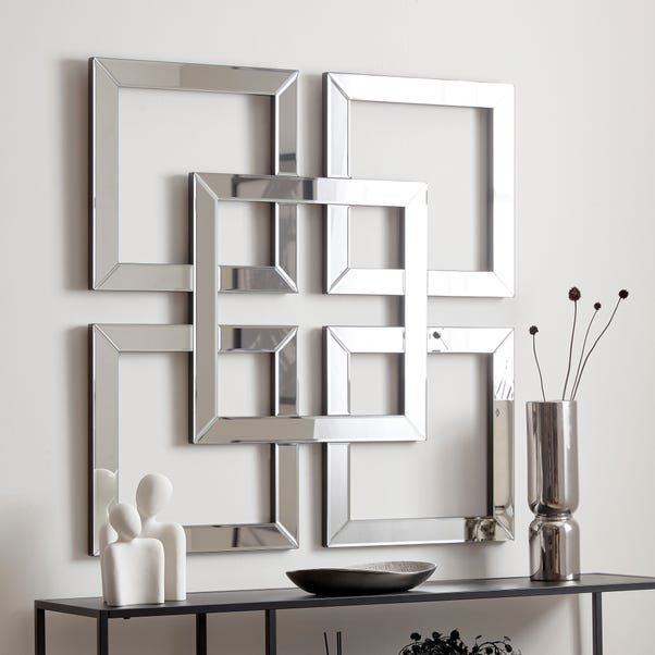 Luxe Decorative Geo Wall Art Mirror 85cm Silver