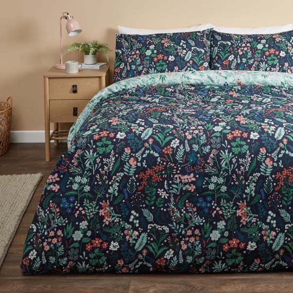Elena Floral Navy Duvet Cover and Pillowcase Set  undefined