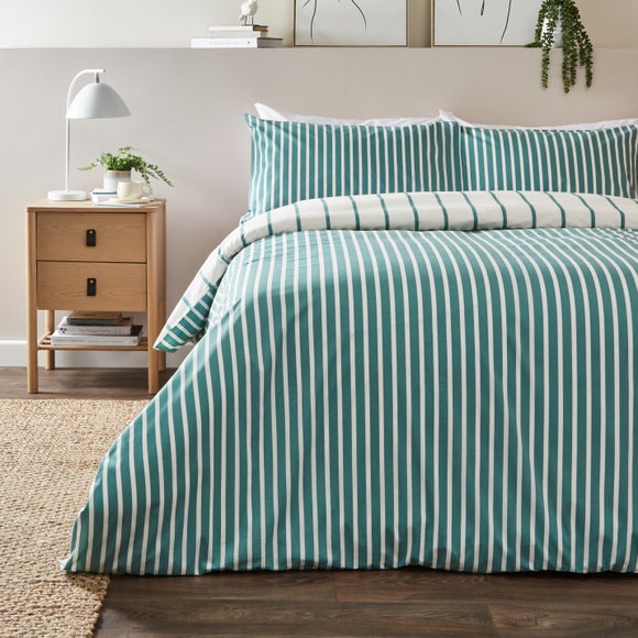 Jovi Stripe Teal Duvet Cover and 