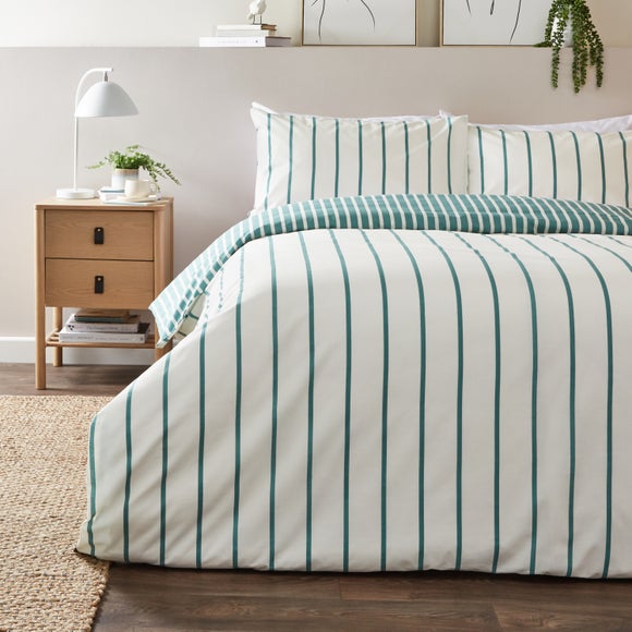 Jovi Stripe Teal Duvet Cover and 