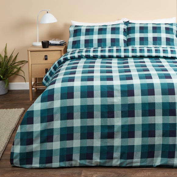 Mila Checked Blue Duvet Cover and 