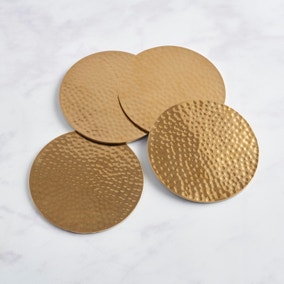 Gold Hammered Barware Coasters