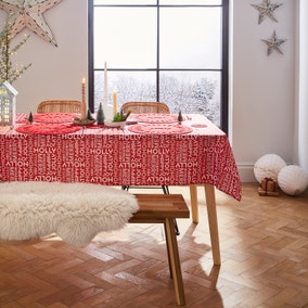 Red Scandi Jolly Tablecloth