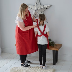 Red Cross Over Cotton Kids Apron
