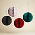 Set of 4 Round Scandi Paper Hanging Decorations Assorted