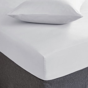 100% Cotton Percale 180 Thread Count 28cm Fitted Sheet