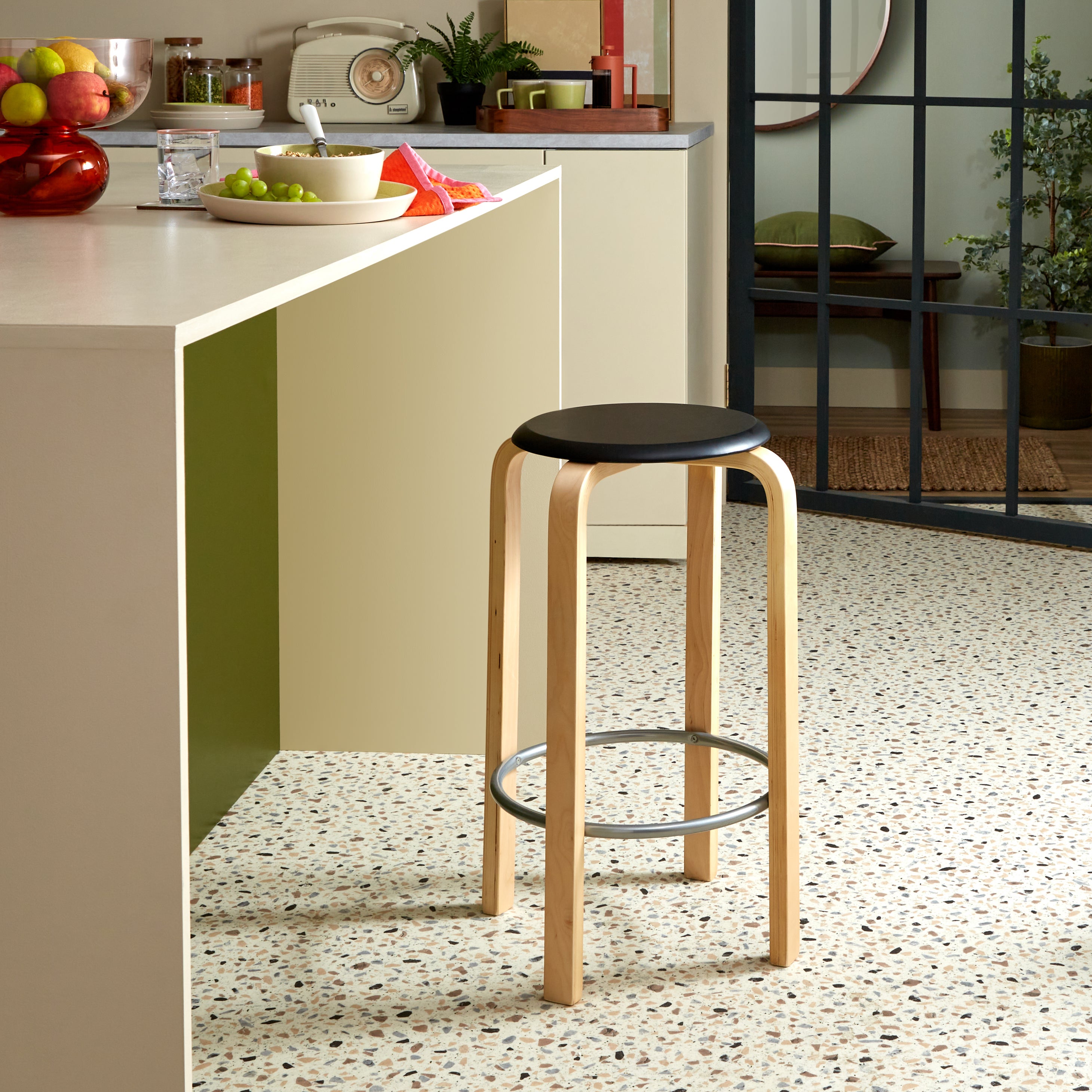 Elements Freja Bar Stool Wood White