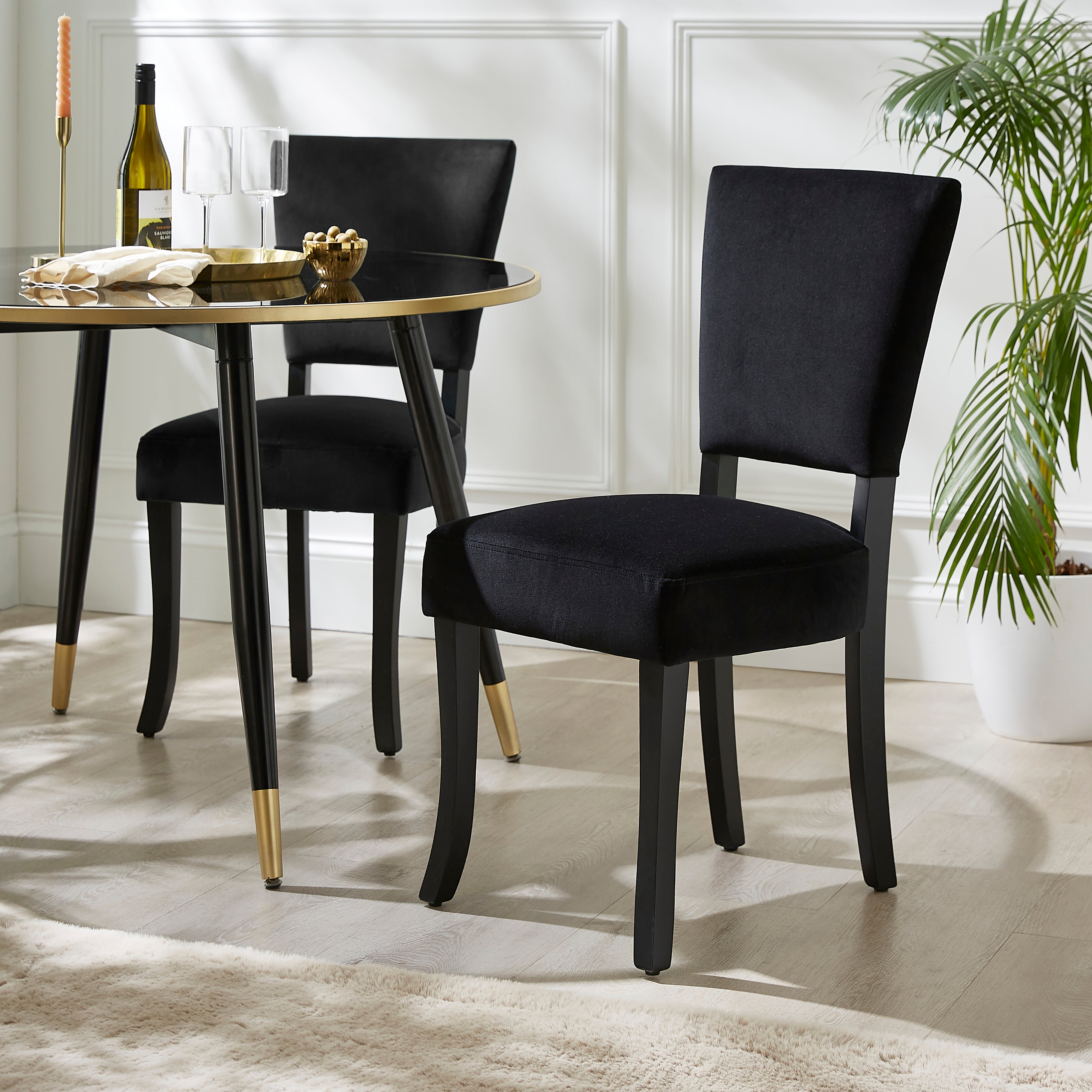 Hallie Dining Chair Fabric Black