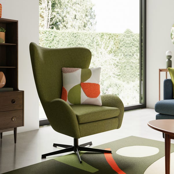 Kuvert Soft Marl Swivel Chair, Moss image 1 of 8