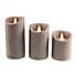 Hygge Pack of 3 Textured Scented LED Candles Grey