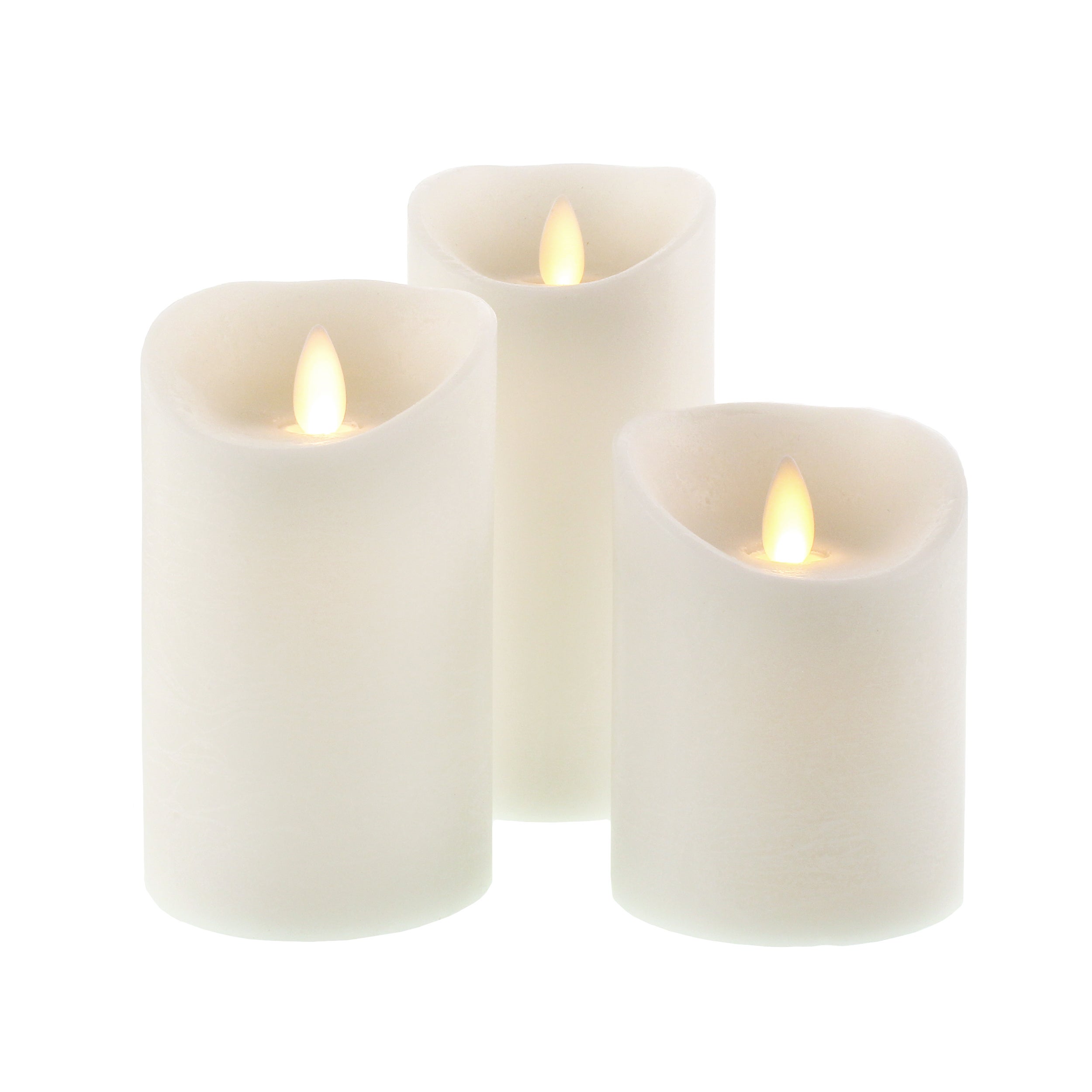 Set of 3 Cosy Cashmere LED Pillar Candles