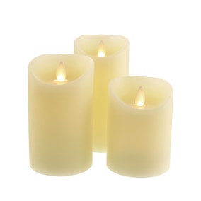 Set of 3 Churchgate LED Pillar Candles