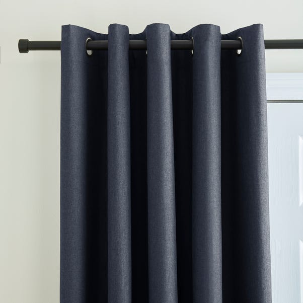 Berlin Thermal Blackout Charcoal Eyelet Door Curtain  undefined