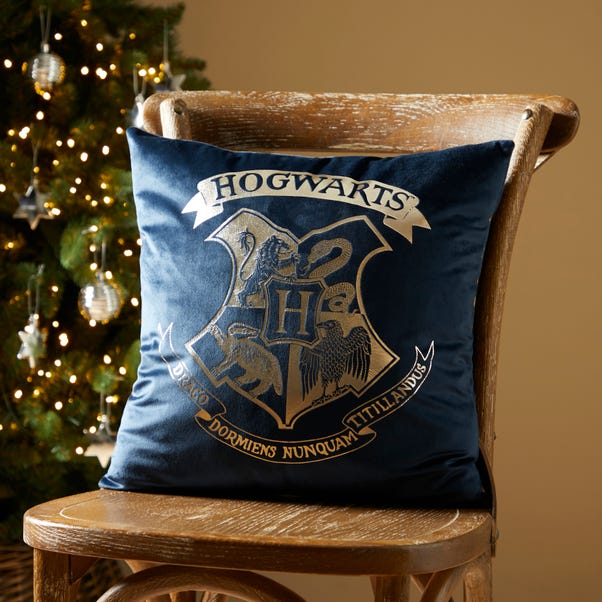 Harry Potter Printed Foil Navy Cushion Navy