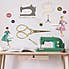 Simplicity Vintage Sewing Room Removable Stickers White