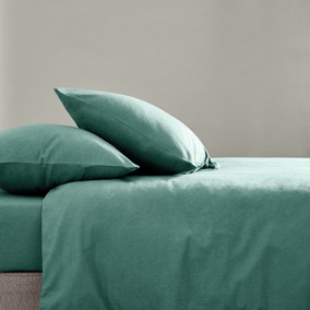 Plain Dyed Brushed Cotton Standard Pillowcase Pair