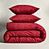 Simply 100% Brushed Cotton Duvet Cover and Pillowcase Set Red undefined