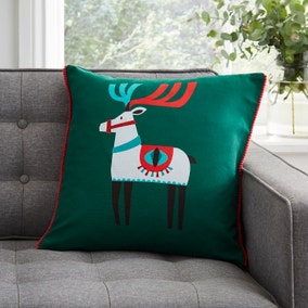 Printed Reindeer Cushion