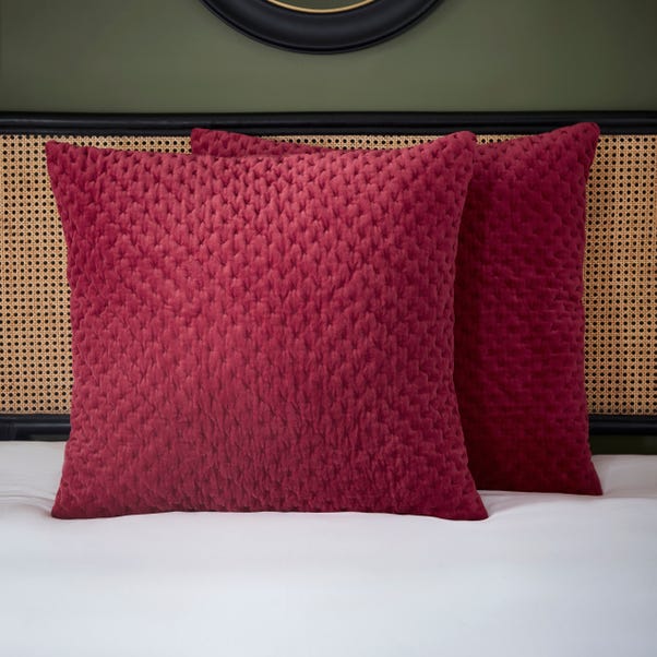 Dorma Genevieve Red Continental Square Pillowcase image 1 of 2