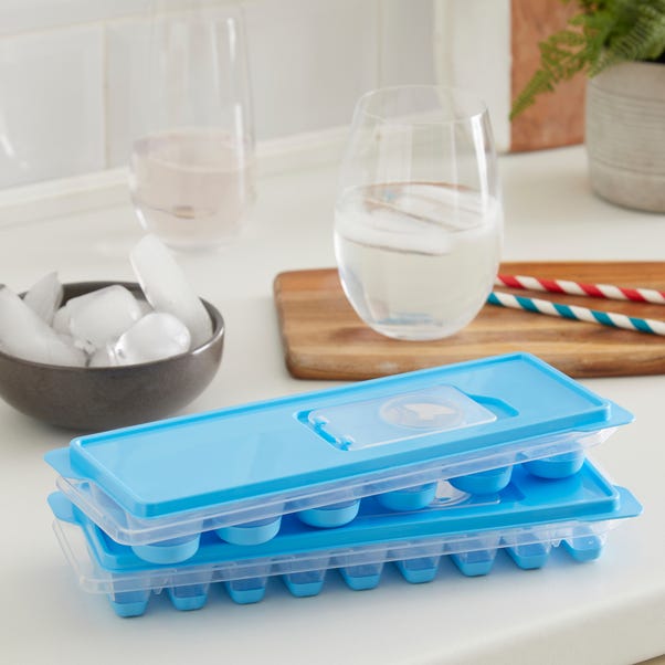 Pack of 2 Ice Cube Trays Round and Long image 1 of 8