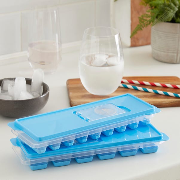 Pack of 2 Ice Cube Trays Cube and Long image 1 of 7