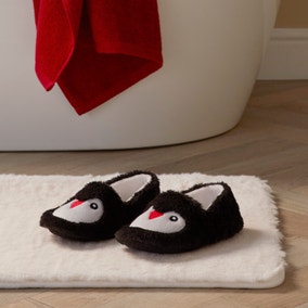 Black Penguin Slippers for Kids