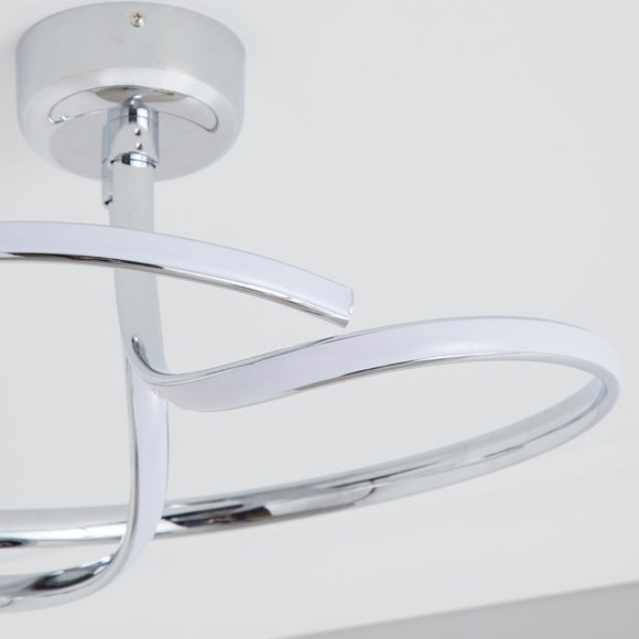 cortez 2 arm led ceiling fitting chrome