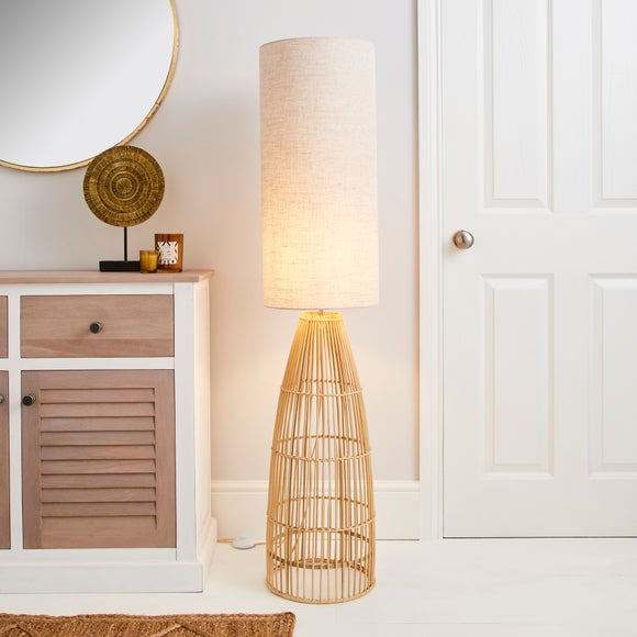 Wicker on sale floor lamp