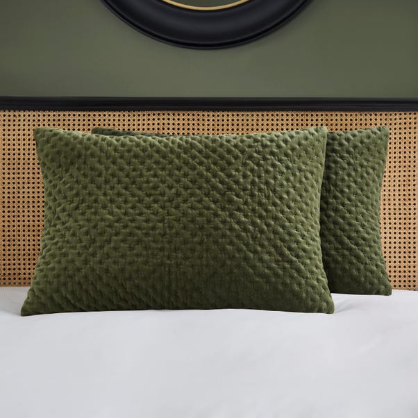 Dorma Genevieve Green 100% Cotton Standard Pillowcase image 1 of 2