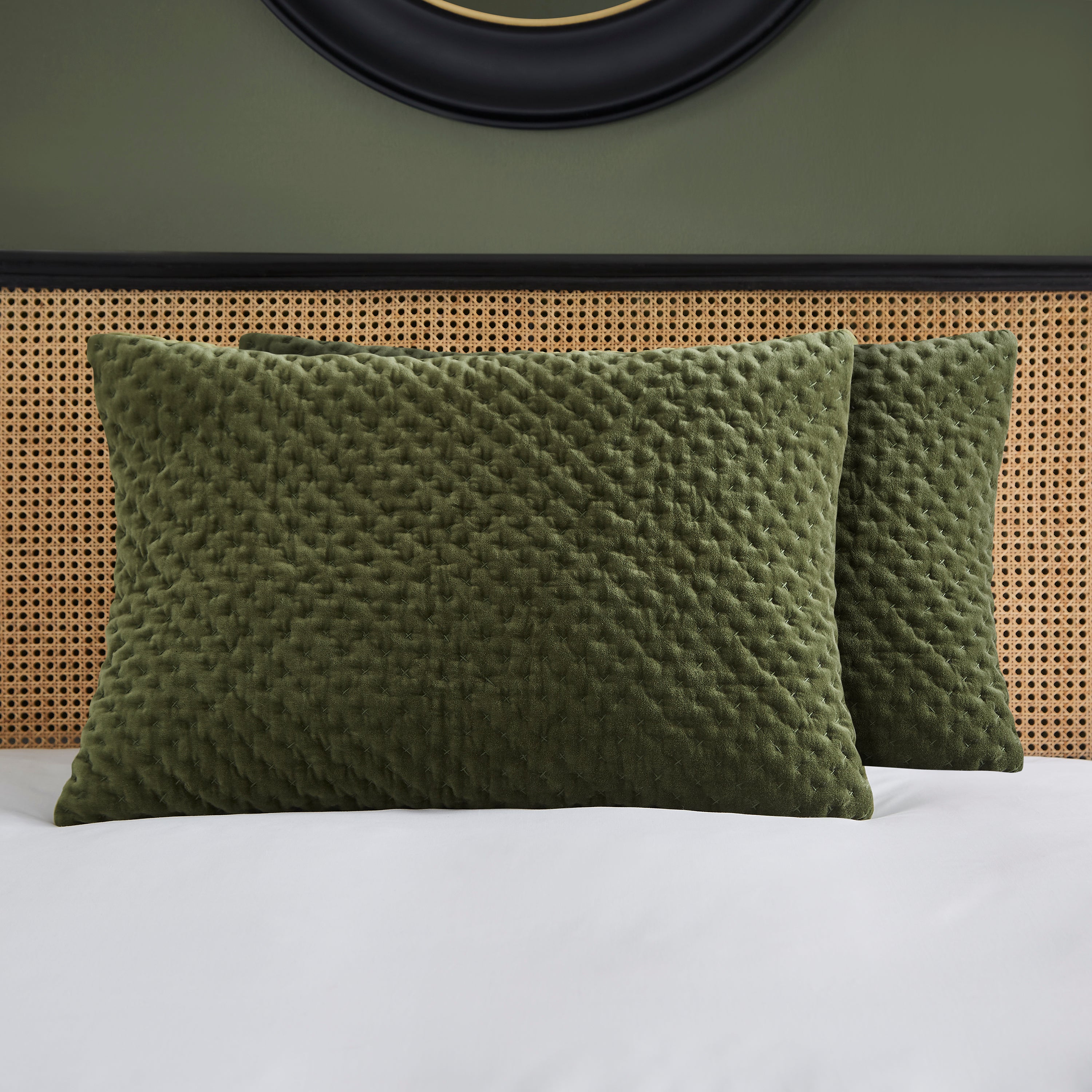 Dorma Genevieve Green 100 Cotton Standard Pillowcase Dark Green