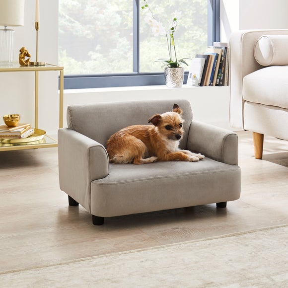 Hattie Velvet Pet Bed Grey