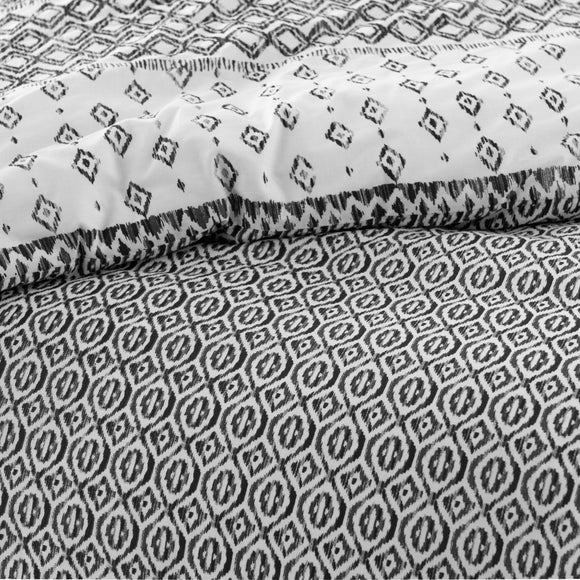 Jax Global Black 100 Cotton Duvet Cover and Pillowcase Set Dunelm