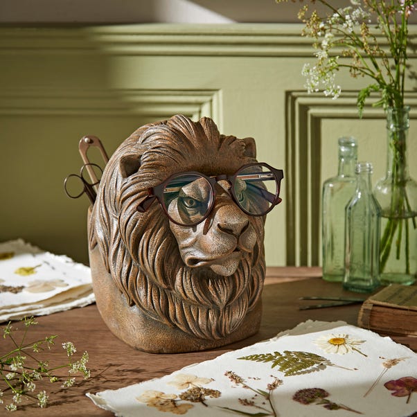 Lion Glasses Holder Antique Brass