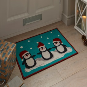 Penguin Washable Christmas Doormat