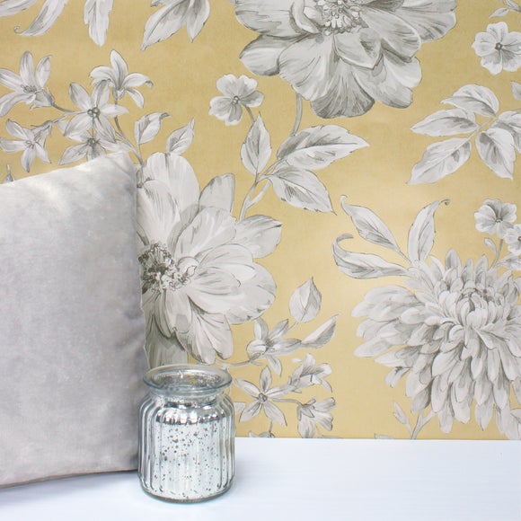 290325837  Orla Yellow Floral Wallpaper  by AStreet Prints