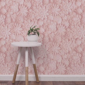 Dimensions Pink Floral 3D Wallpaper