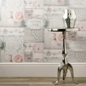 Ophelia Decoupage Blush Wallpaper
