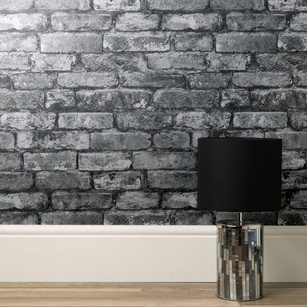 Rustic Silver Brick Wallpaper image 1 of 1