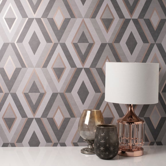 Geometric Wallpaper in Neutral Tones for a Chic
