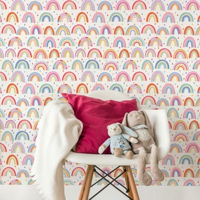Over The Rainbow Pink Wallpaper