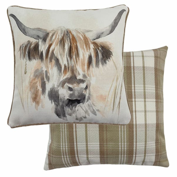 Watercolour Highland Cow Cushion   image 1 of 1