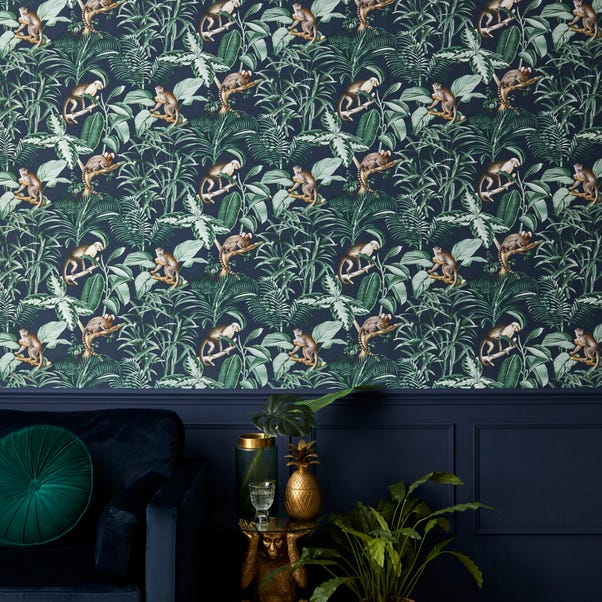 Jungle Luxe Navy Wallpaper image 1 of 1